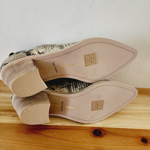 NWOB Dolce Vita Sonni Ankle Booties Womens 8 Brown Snakeskin Boots Shoes $ - Picture 8 of 10